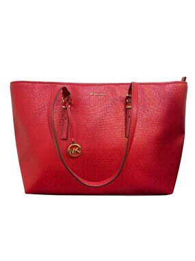 Michael Kors Large Tote Bag Red With Gold Hardware
